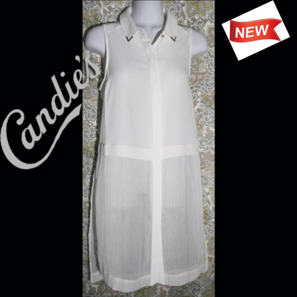 Candies Long Shear Tunic Shirt Size Small NWT
